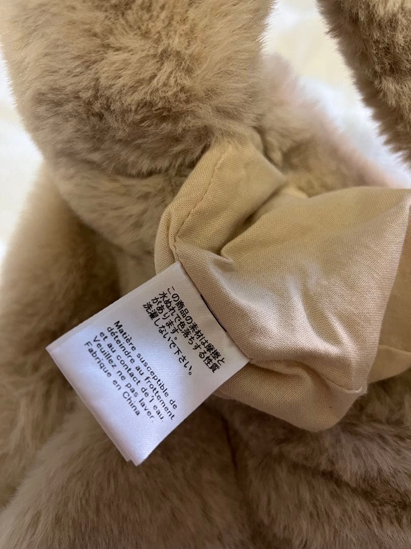 agnis b. ベージュファーハンドバッグ