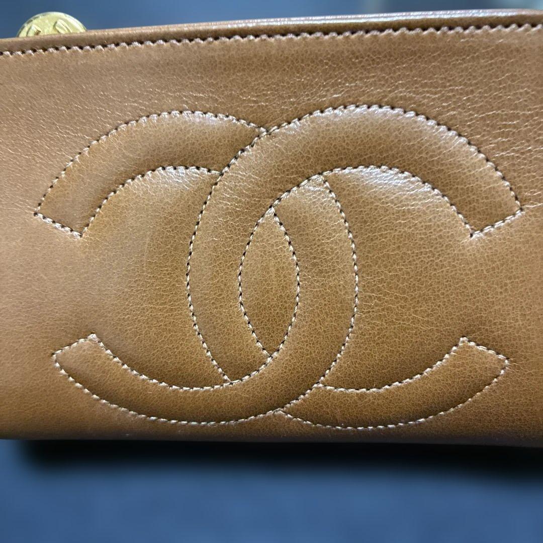 CHANEL ブラウン ポーチ　希少　未使用　難あり