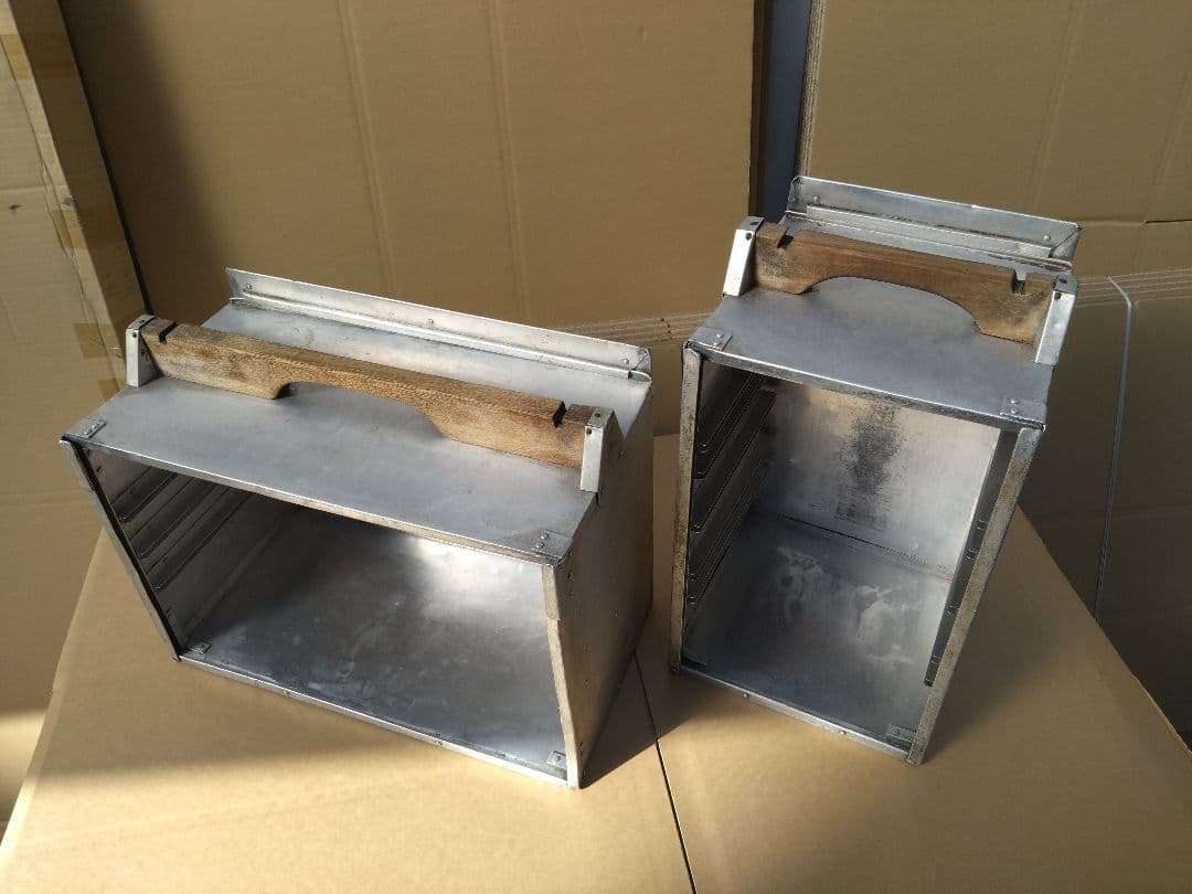 アルミ 出前箱 おかもち 2個セット インテリア 古小道具 昭和 レトロ 町中華