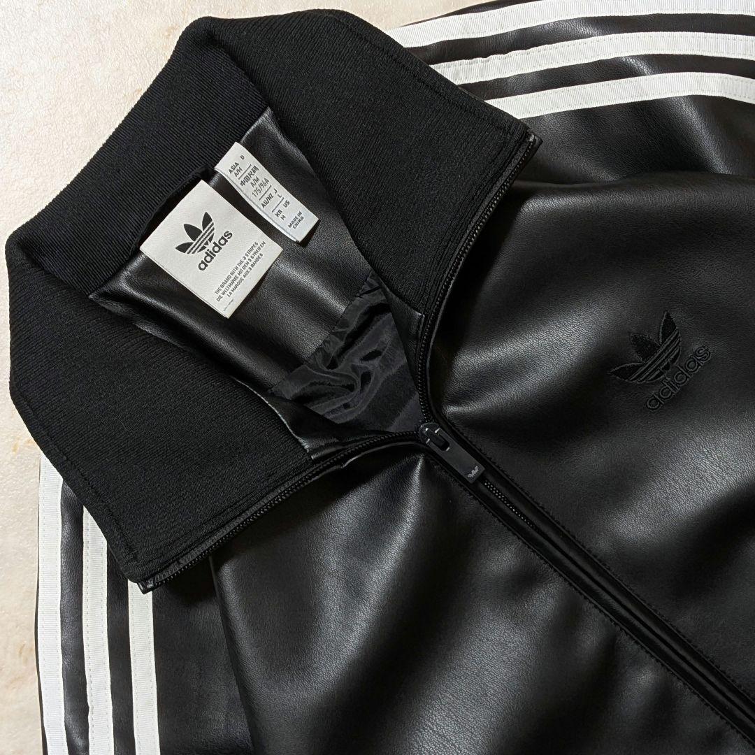 超希少★極美品 アディダス フェイクレザージャケット 黒白 L フィリックス