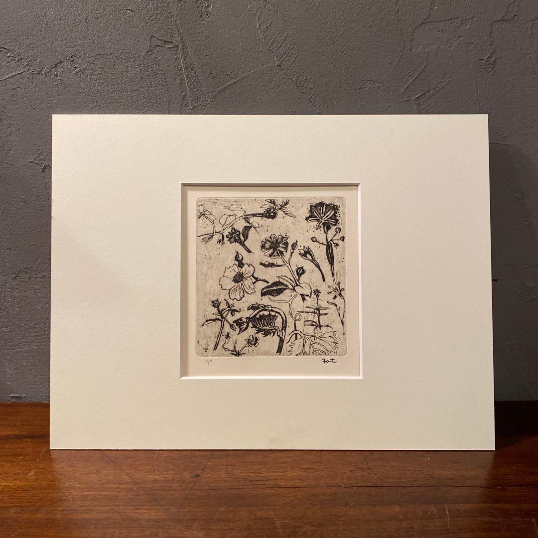 中本達也 「小さな花」 AP 額装品 東京国立近代美術館所蔵品 銅版画