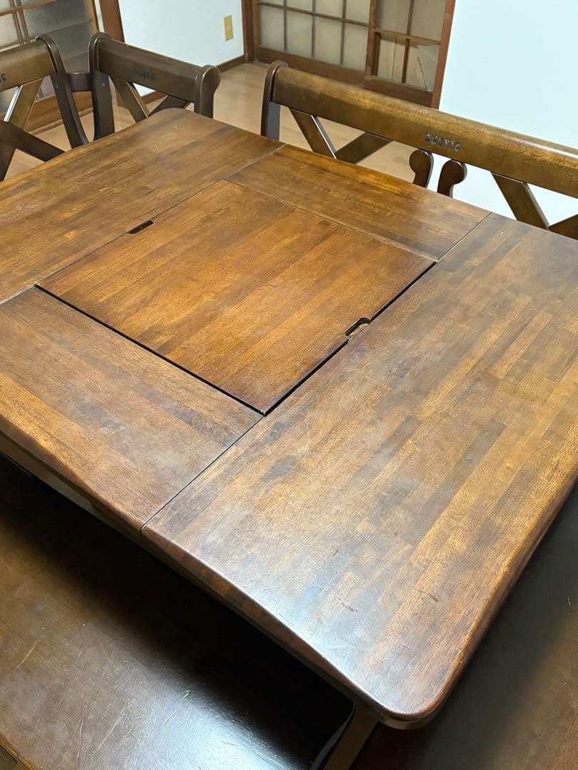 カリモク RUSTIC ダイニングテーブル 囲炉裏 ベンチ　ダイニングチェア