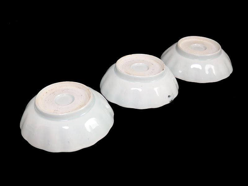 古伊万里　染付　割絵　菊の図　膾皿　３客　D760AS-BVk