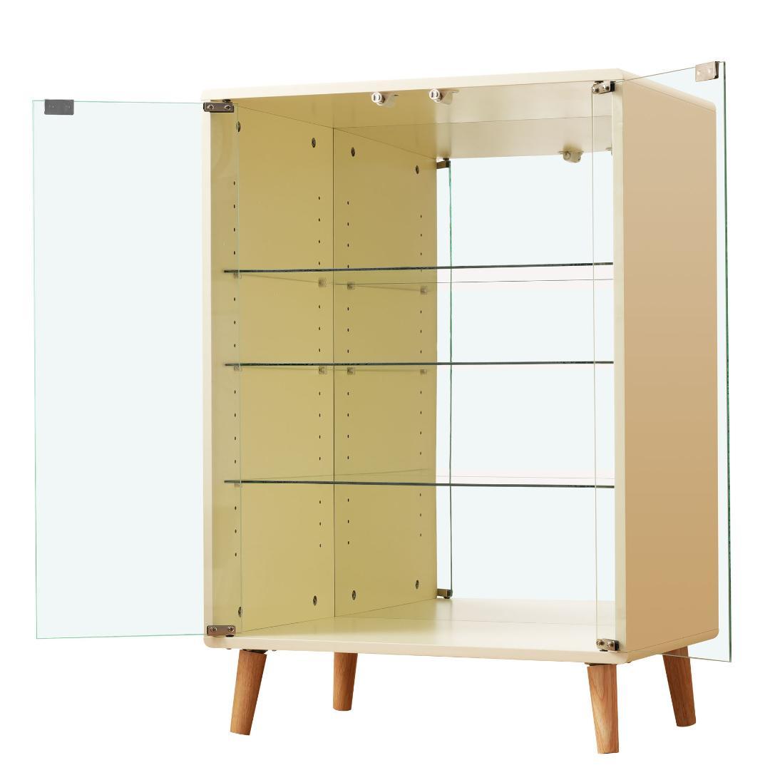 【ベージュ】4段 コレクションケース コレクションシェルフ 高調節可能