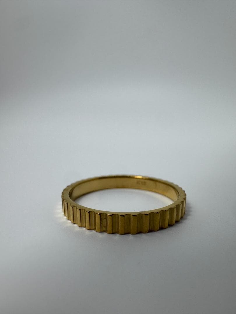 K18ゴールド ギザギザリング 1.07g/11号