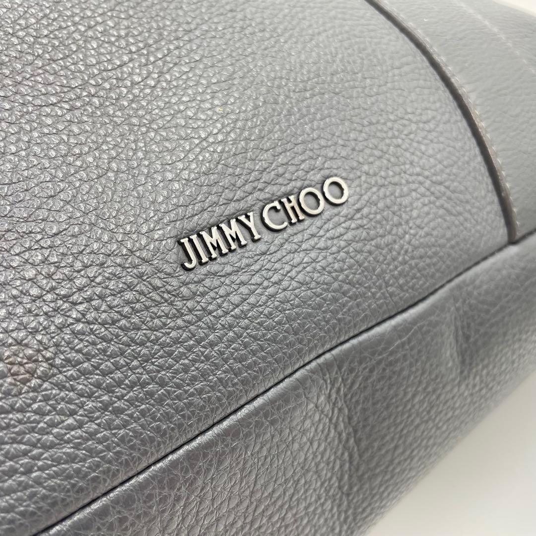 ジミーチュウ　サヴィル　トートバッグ　ビジネスバッグ　メンズ　レザー　グレー