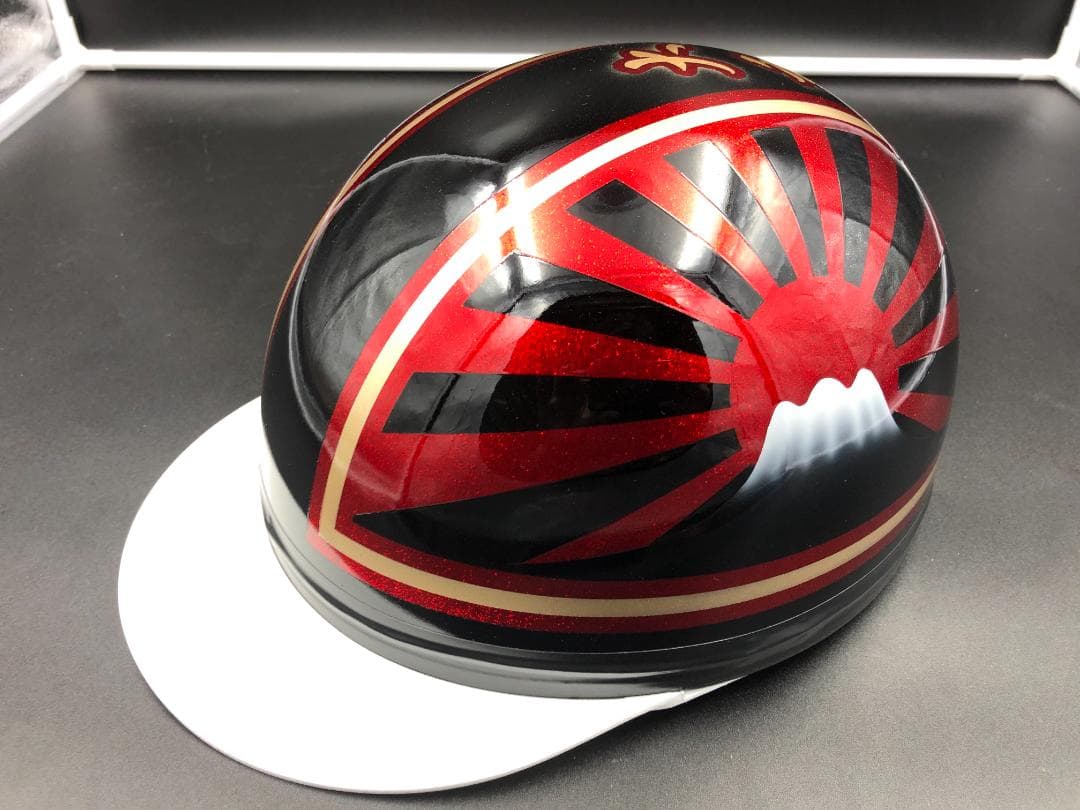 コルク半　カスタム　富士日章　三つボタン　黒赤　ラメ　高級クリヤ送料無料