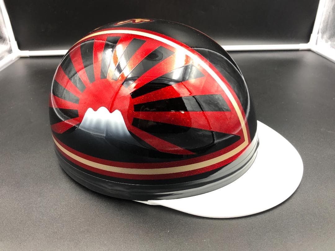 コルク半　カスタム　富士日章　三つボタン　黒赤　ラメ　高級クリヤ送料無料