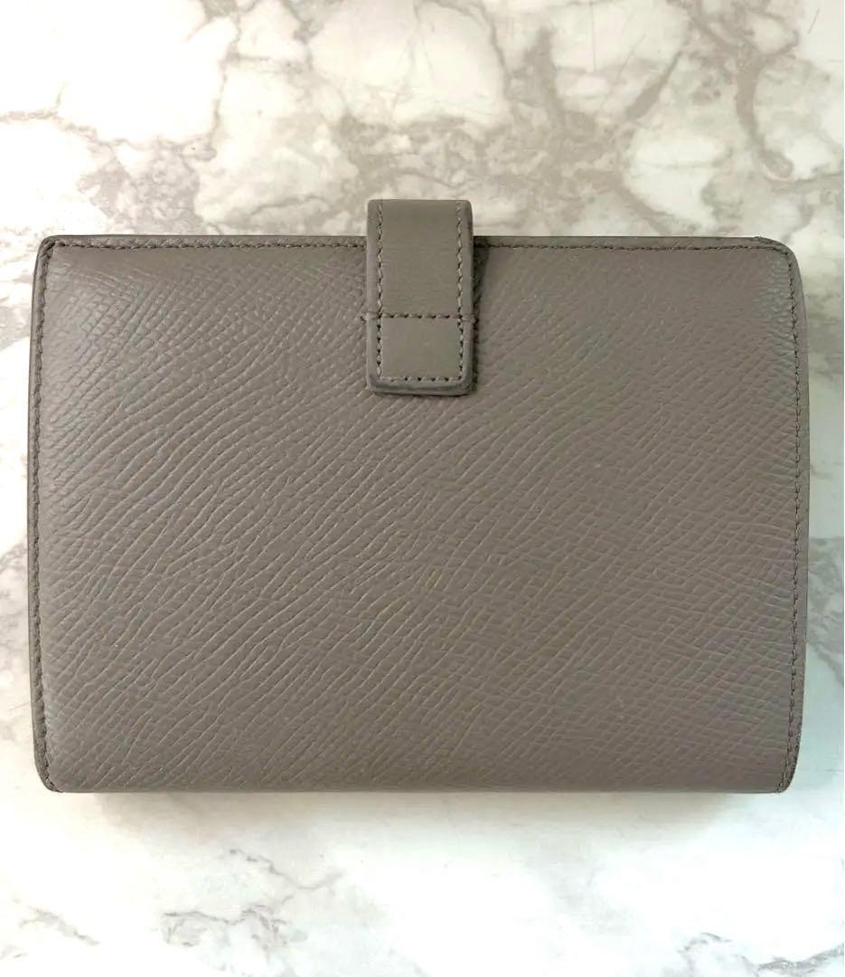 CELINE セリーヌ ミディアムストラップ 二つ折り財布 グレージュ