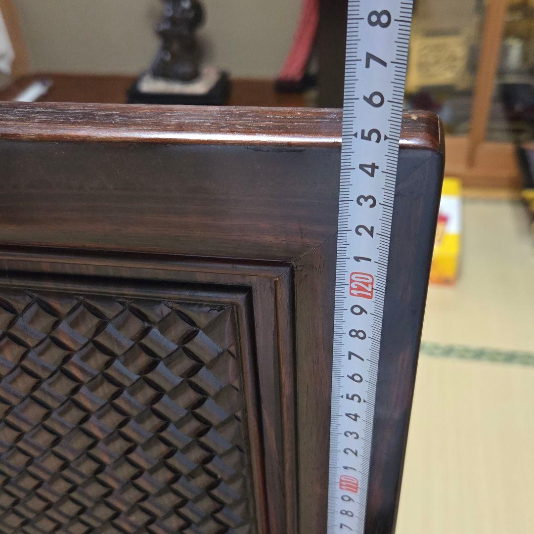 木製和風彫刻入り間仕切り