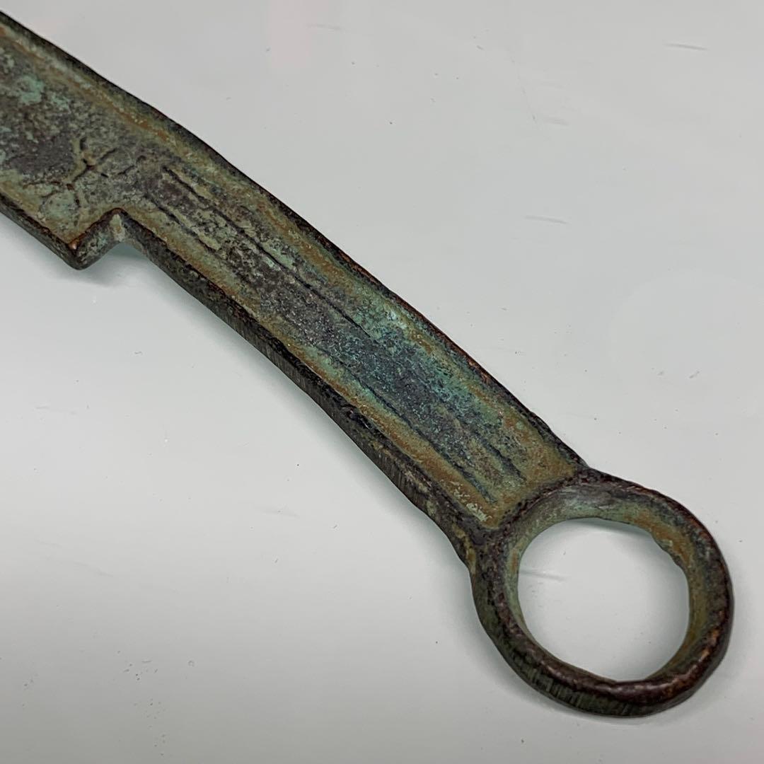 古銭幣　銅製刀幣　四字 古代中国戦国時代「斉法化刀」青銅刀貨