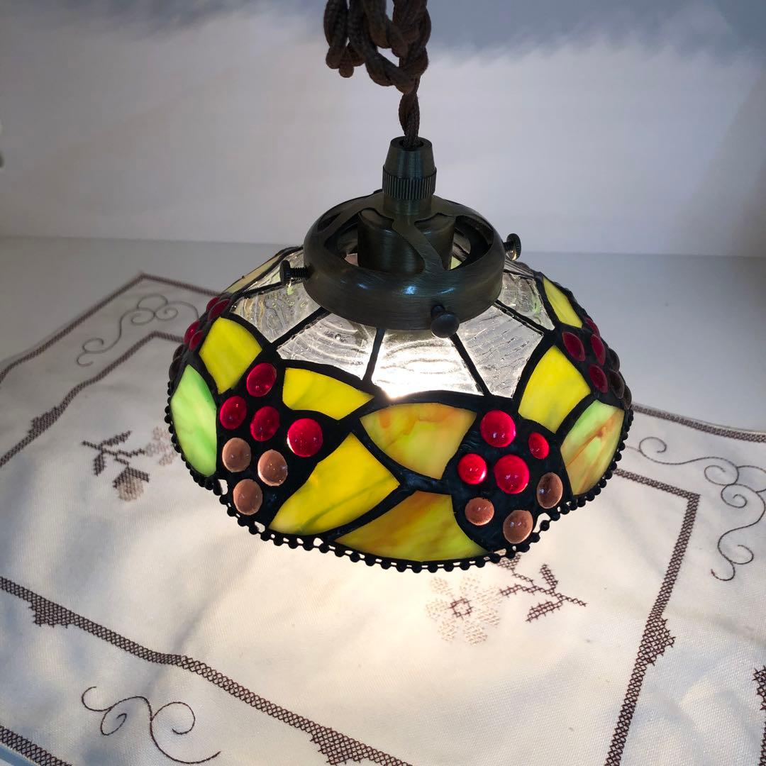 ステンドグラス ペンダントライト 葡萄
