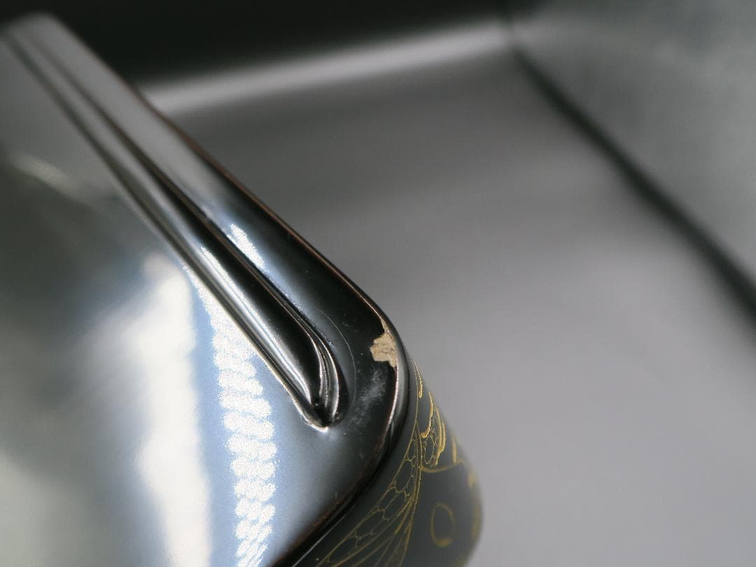 【輪島塗】沈金牡丹彫 三段重箱 六五重 内朱塗 天然木 共箱