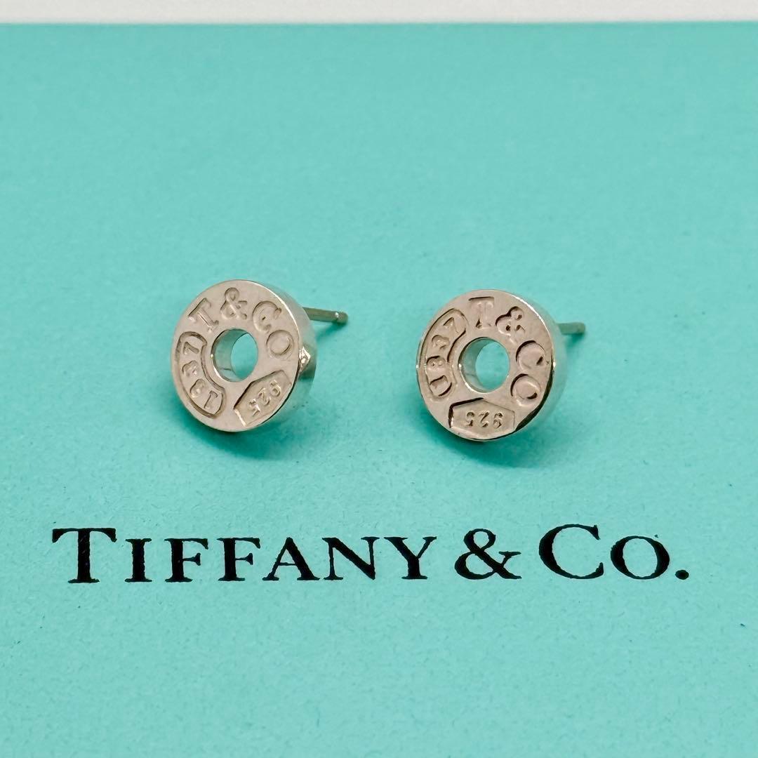【美品 社外キャッチ】Tiffany&Co. サークル 1837 ピアス