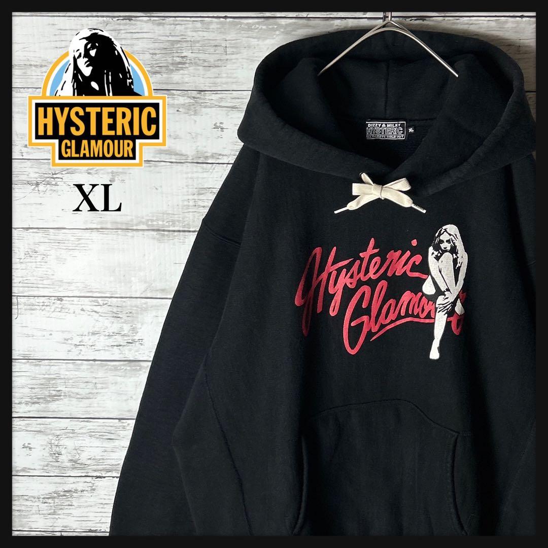 3838M【希少なXL】ヒステリックグラマー☆ヒスガール パーカー ブラック
