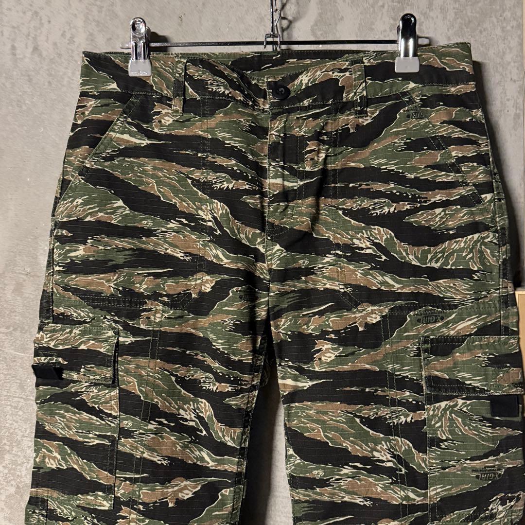 レディース X-girl エックスガール タイガーストライプカモパンツ 軍パン