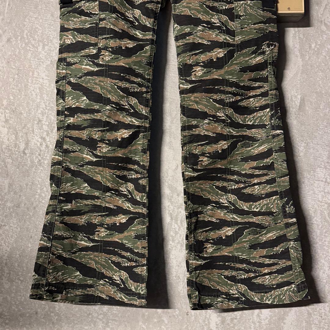 レディース X-girl エックスガール タイガーストライプカモパンツ 軍パン