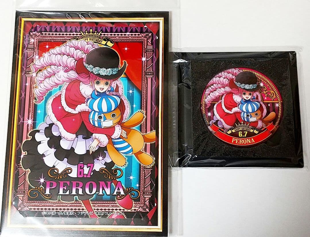 ペローナ バースデイ缶バッジ カード ワンピース ジャンプショップ 麦わらストア