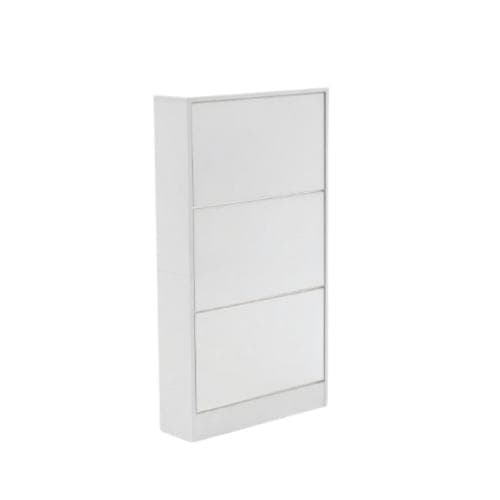 【鏡タイプ】下駄箱3段 シューズラック 玄関収納 ひとり暮らし スリムタイプ