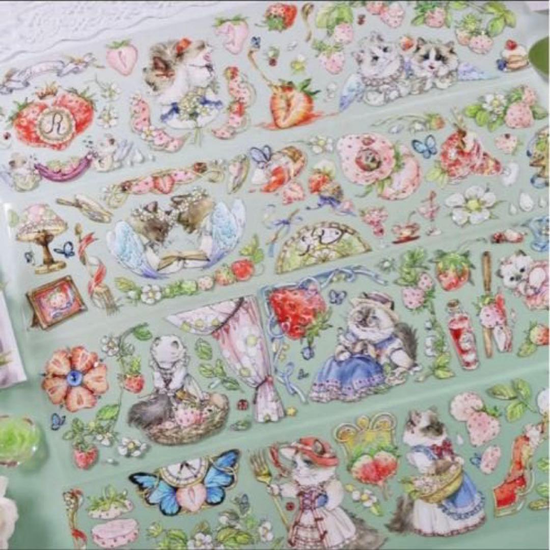 贝壳光 6.5cm×10m 布偶庄园 海外マスキングテープ　海外マステ　ネコ