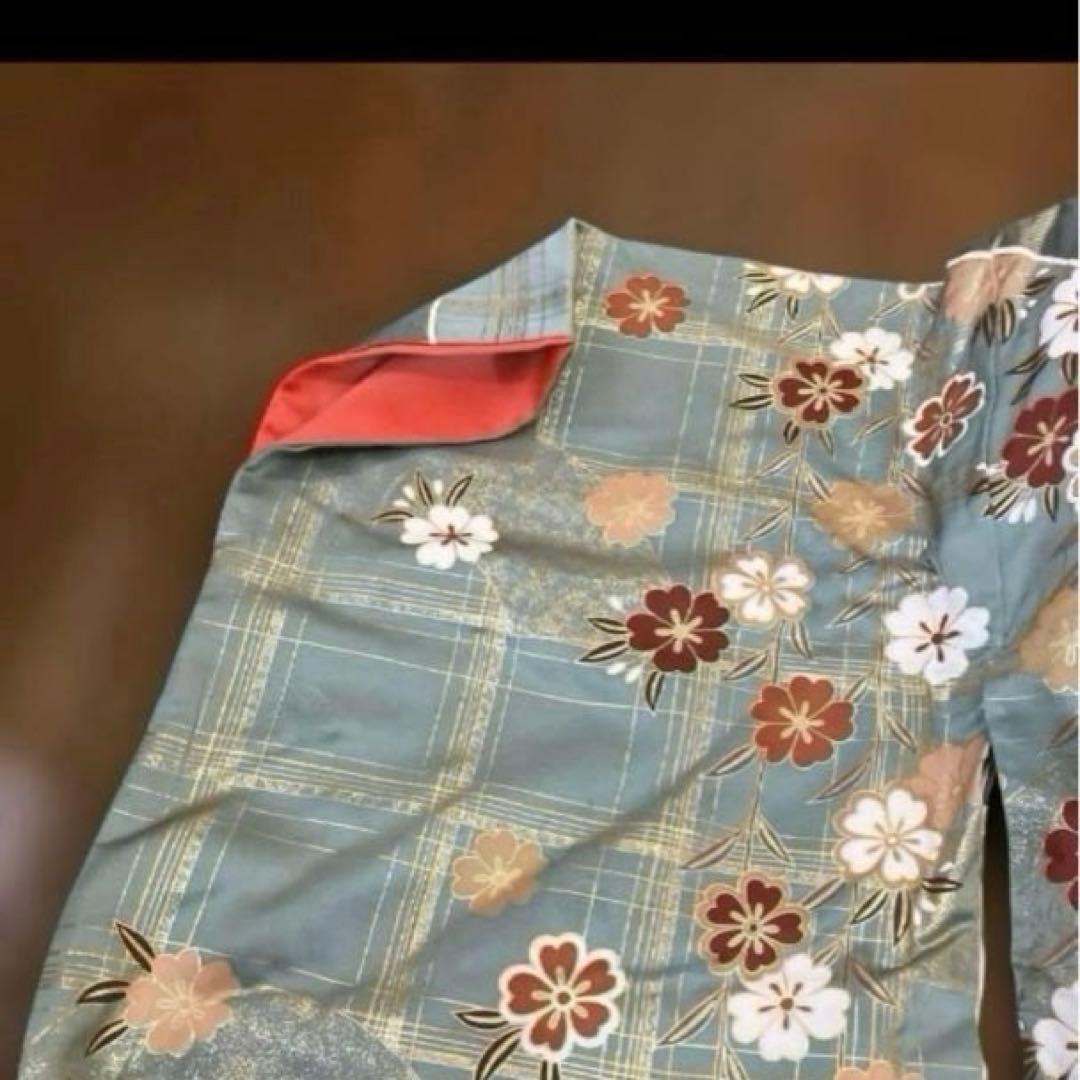 未使用 正絹 豪華振袖 華やかな金銀彩模様 手縫い156-166cmの方適用