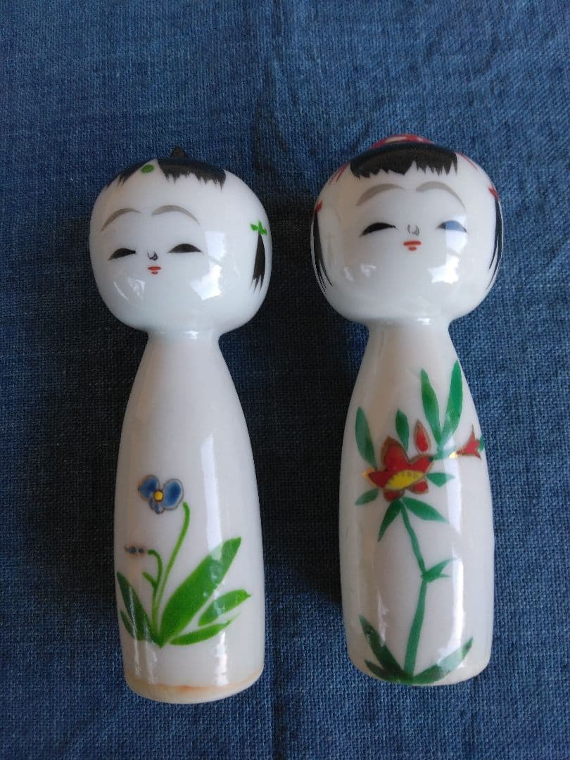 小さい磁器人形こけし10個まとめて。