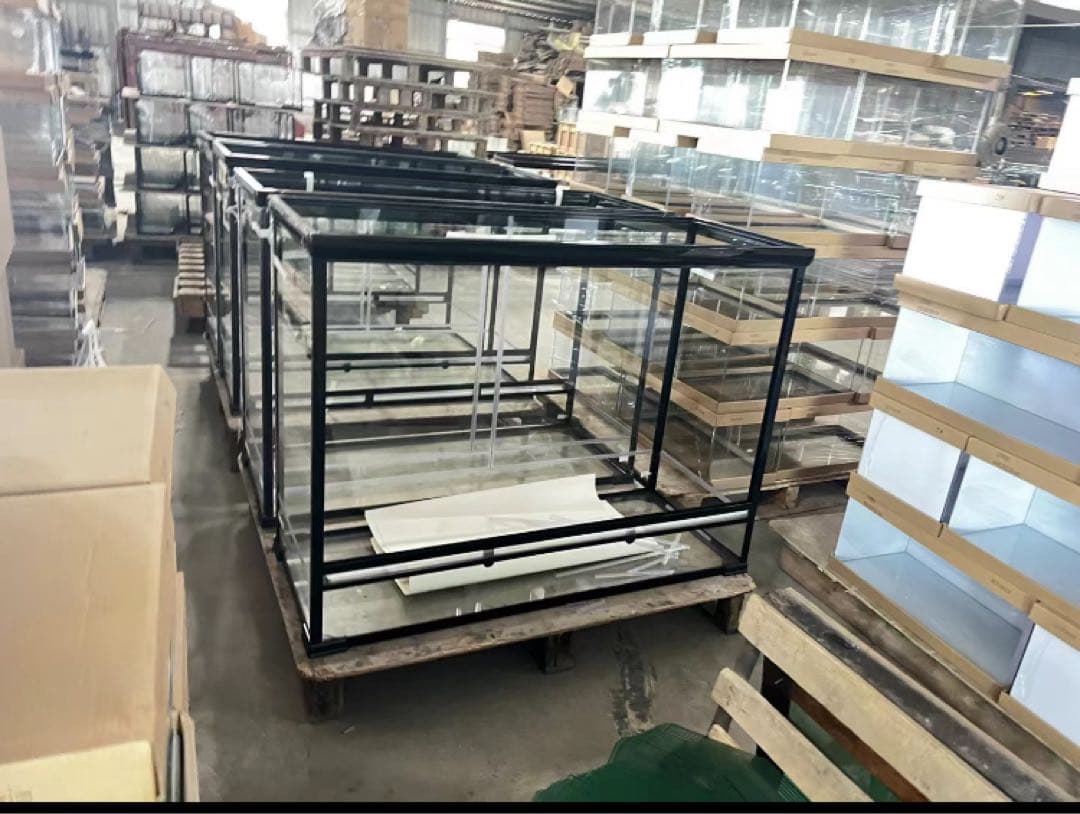 自社製組み立て式爬虫類両生類ケージガラス飼育ケージ120x60x120cm引取り