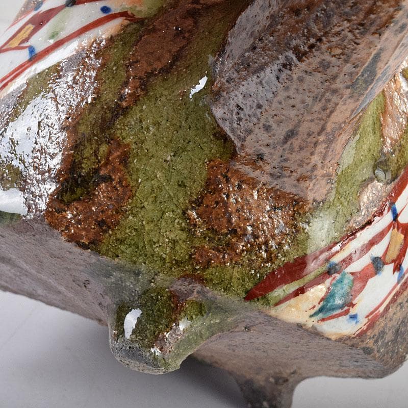 廣永窯　坪島土平作　金彩色絵　提酒器　共布共箱　D　R9033