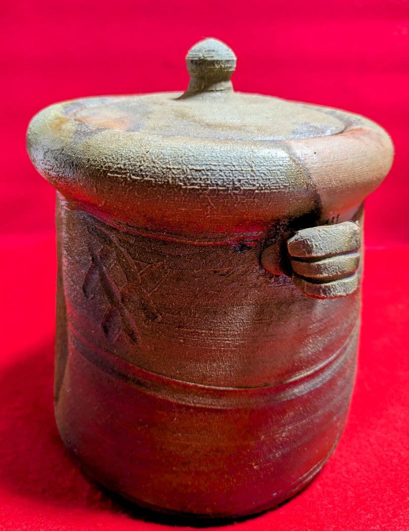 備前/茶道具/見附文雄 耳付水指/水指ｐ 日本茶/備前焼 工芸品/茶道 水指