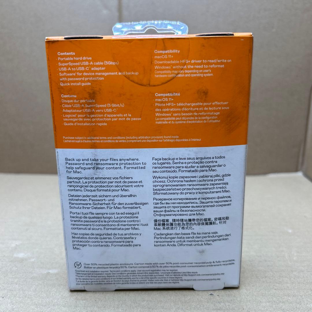 ウエスタンデジタル　WD Mac用ポータブルHDD 4TB