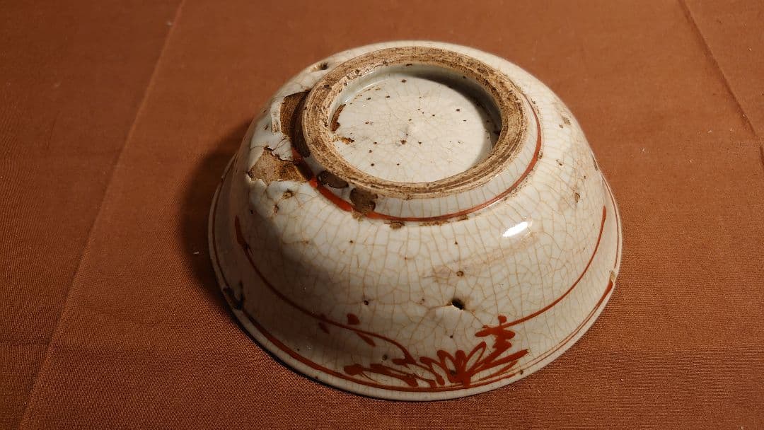 呉須赤絵　赤絵　春日山窯　木米　古玩　中国美術　アンティーク赤絵　蔵出し　１客