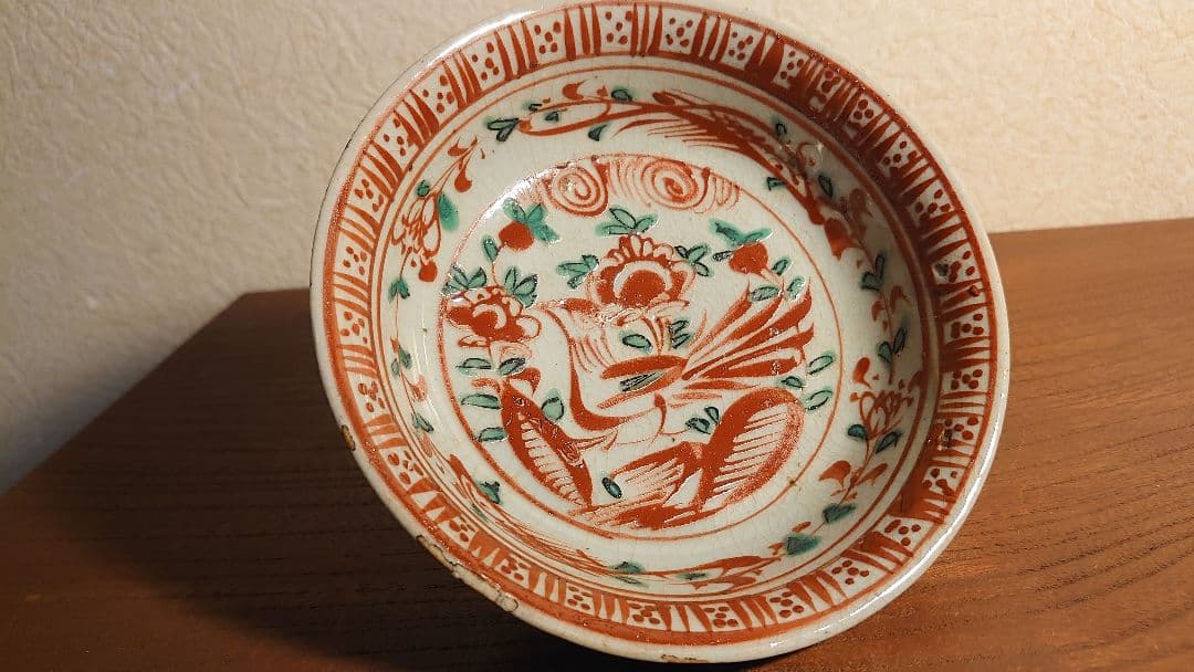 呉須赤絵　赤絵　春日山窯　木米　古玩　中国美術　アンティーク赤絵　蔵出し　１客