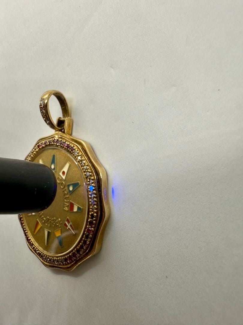 コルム CORUM ゴールドペンダント 金 ダイヤ ルビー