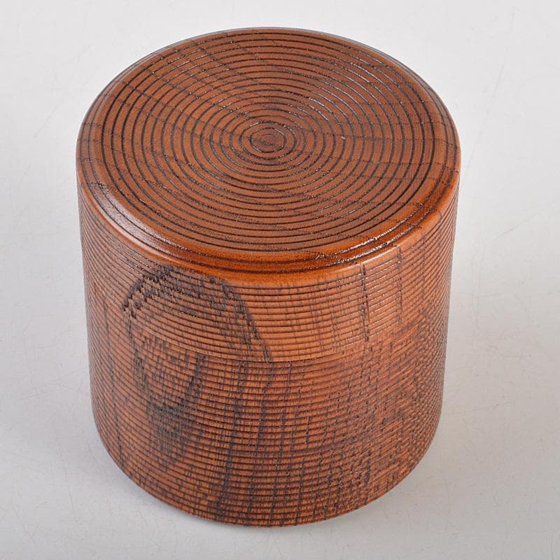 茶道具　桐峰造　欅　茶入　共箱　V　6596