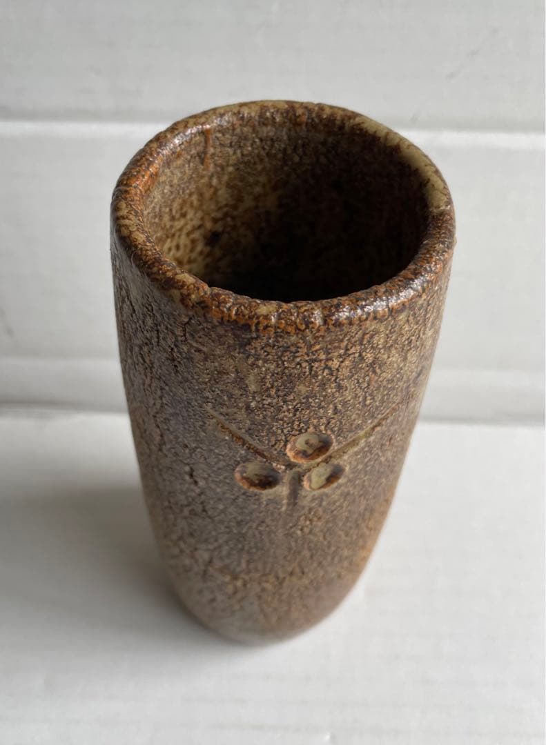 河本五郎　灰釉　花入