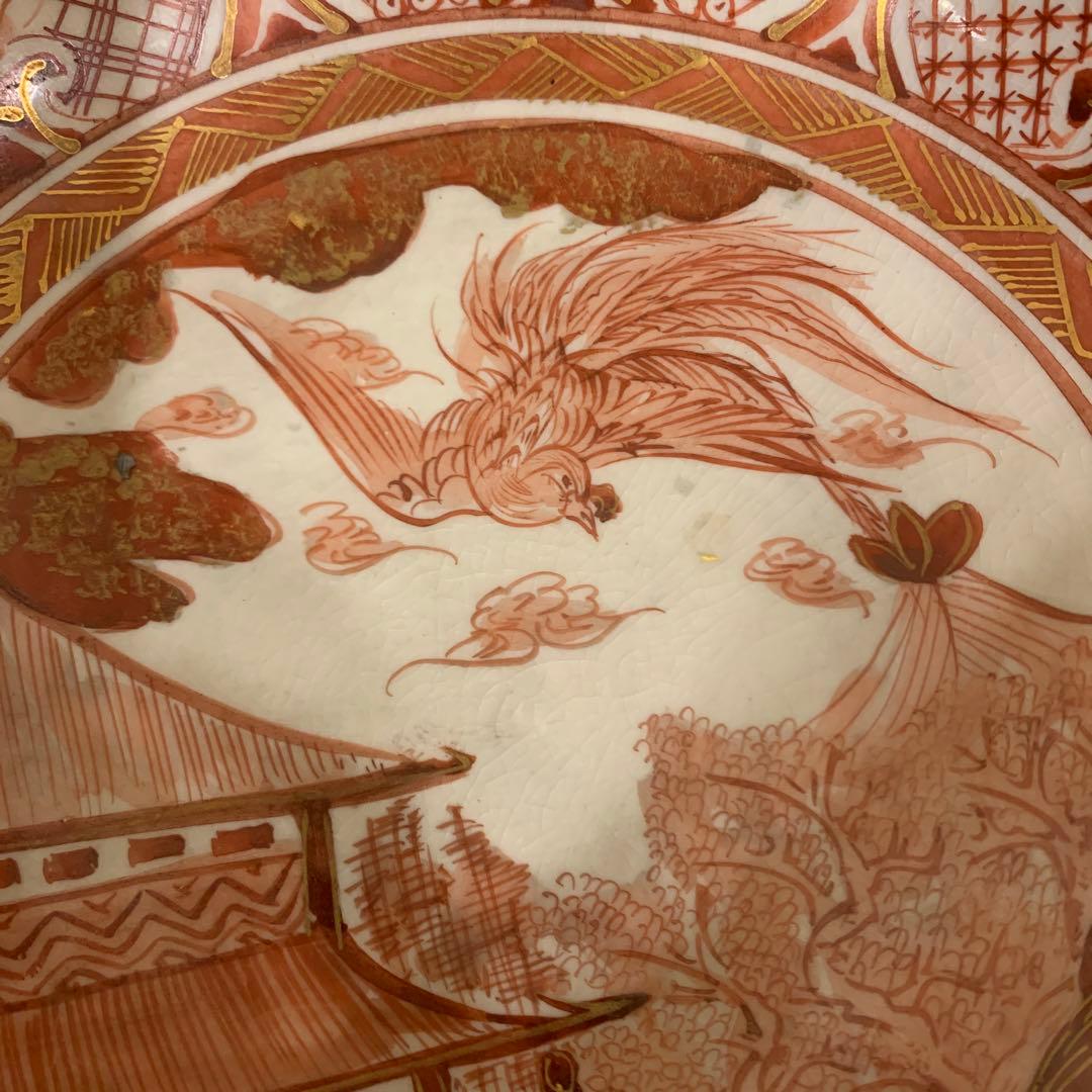 アンティーク　鉢 角福　鳳凰絵付け繊細 39