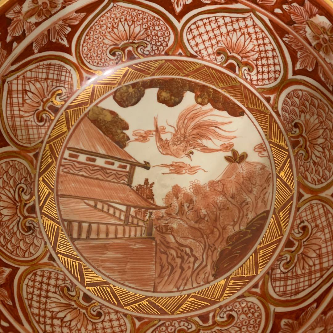 アンティーク　鉢 角福　鳳凰絵付け繊細 39