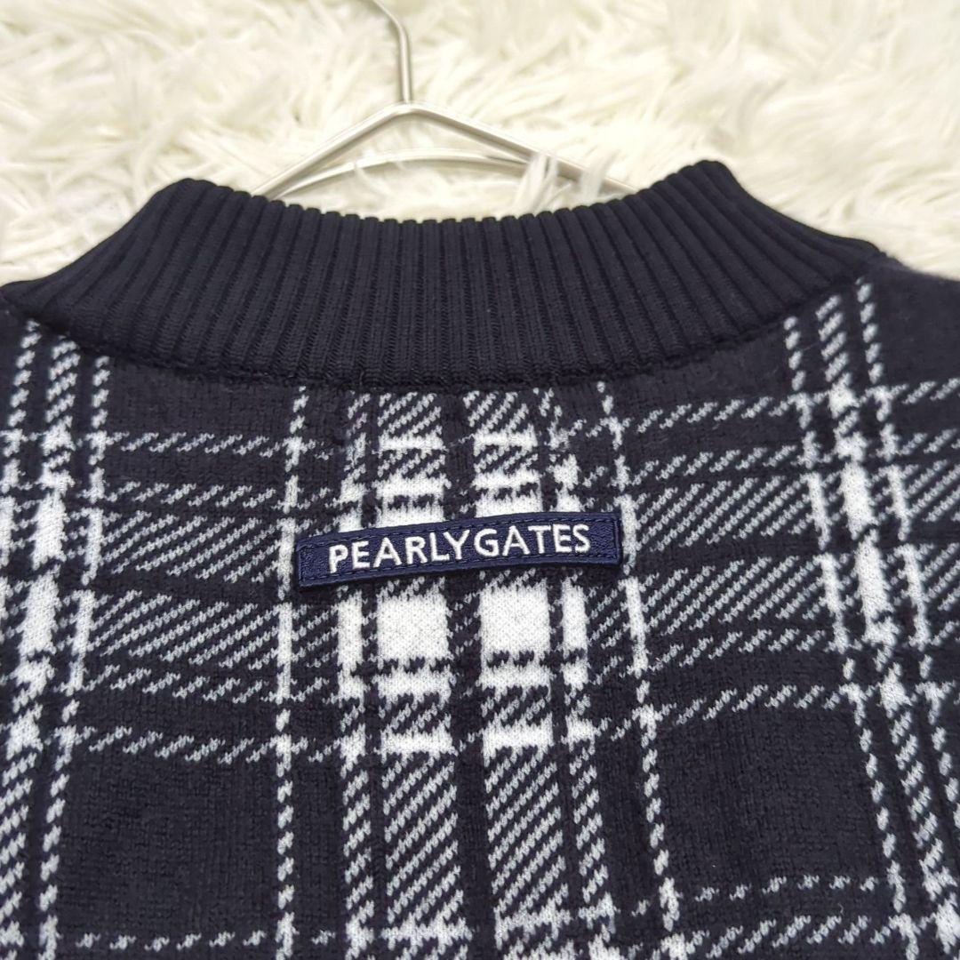 美品 パーリーゲイツ 22年モデル ニットワンピース チェック ハイネック