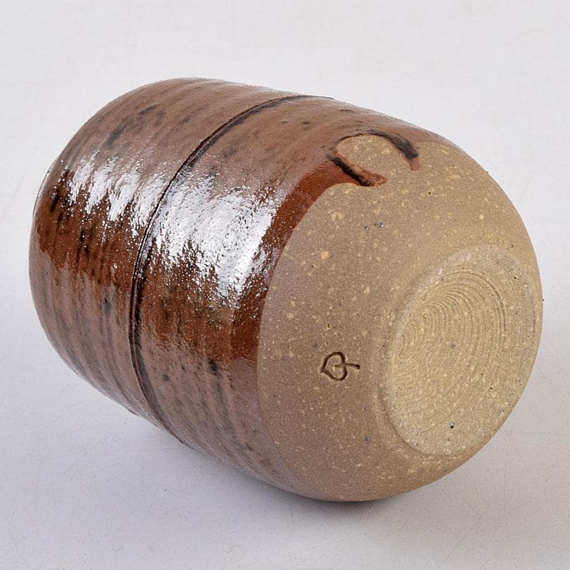 茶道具　瑞光窯造　佐々木八十二作　筒井写　瀬戸茶入　仕覆付　共箱　C　8909