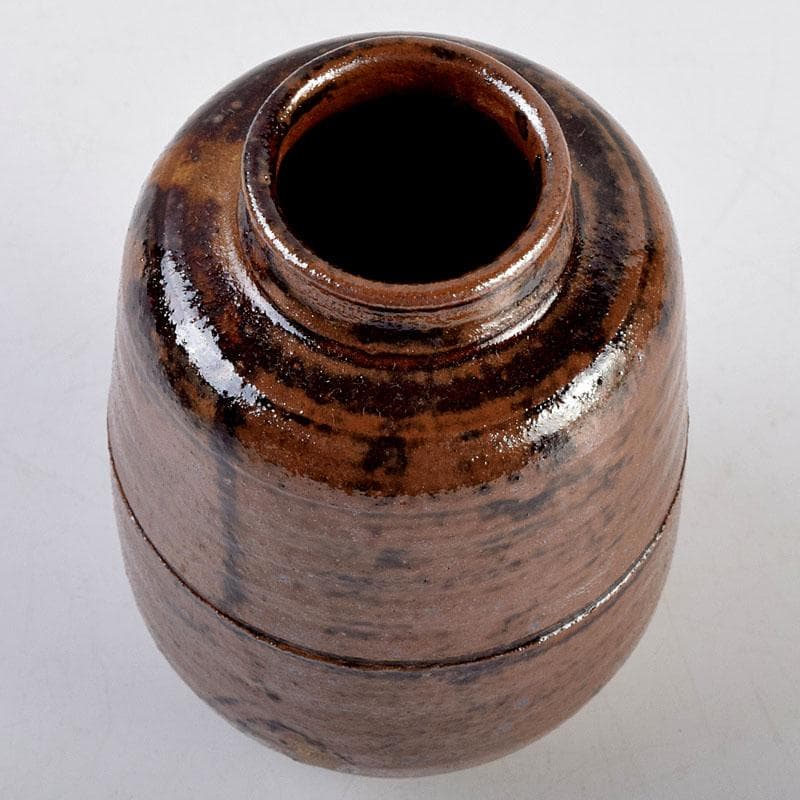 茶道具　瑞光窯造　佐々木八十二作　筒井写　瀬戸茶入　仕覆付　共箱　C　8909