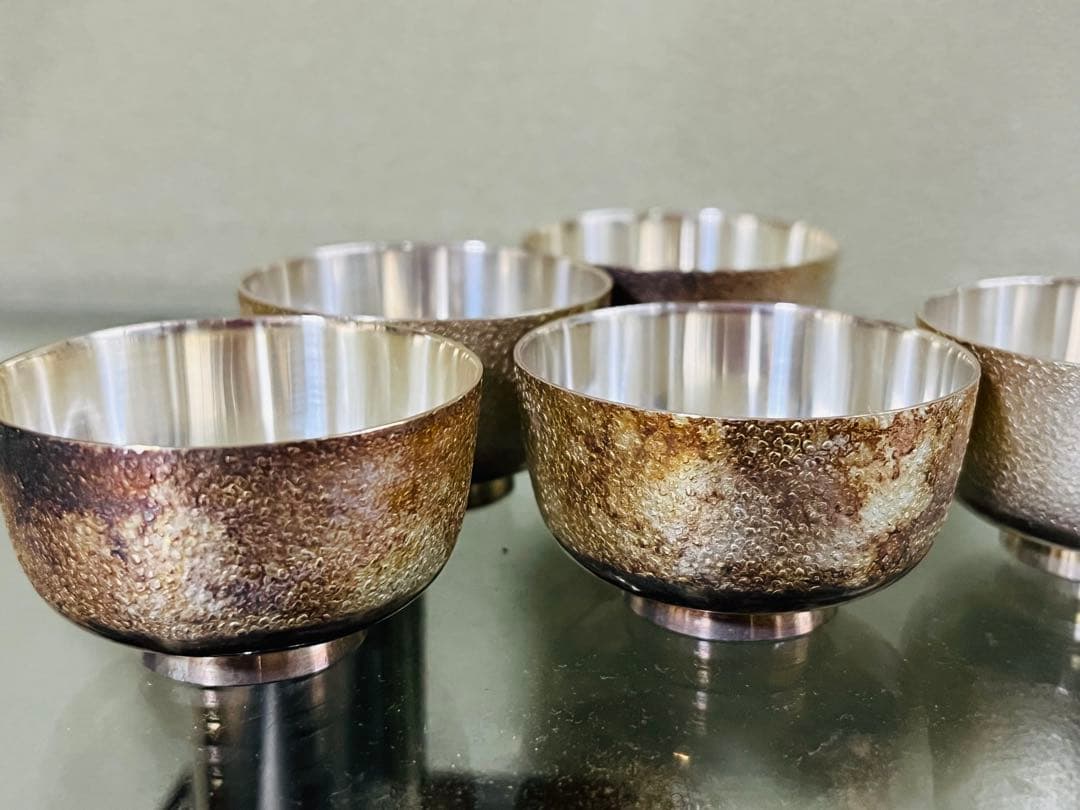 純銀製 お猪口5客