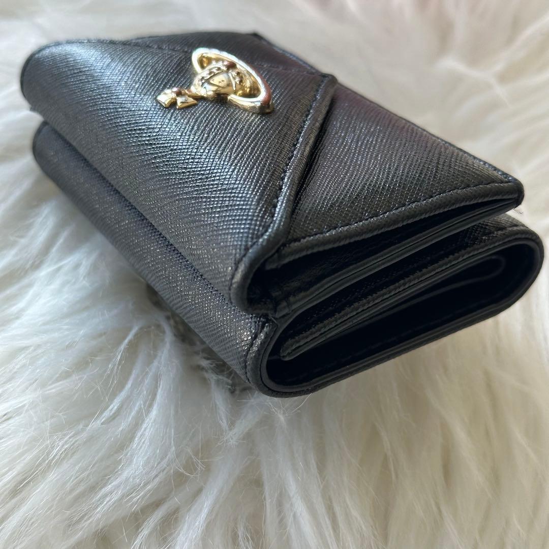 Vivienne Westwood 財布 ブラック 三つ折り レター型 レザー