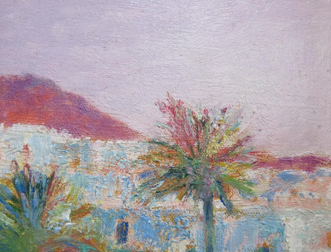 ◆ 畑中克仁　「ギリシャ（ミコノス島）」　油彩F4号　 真作保証 ◆