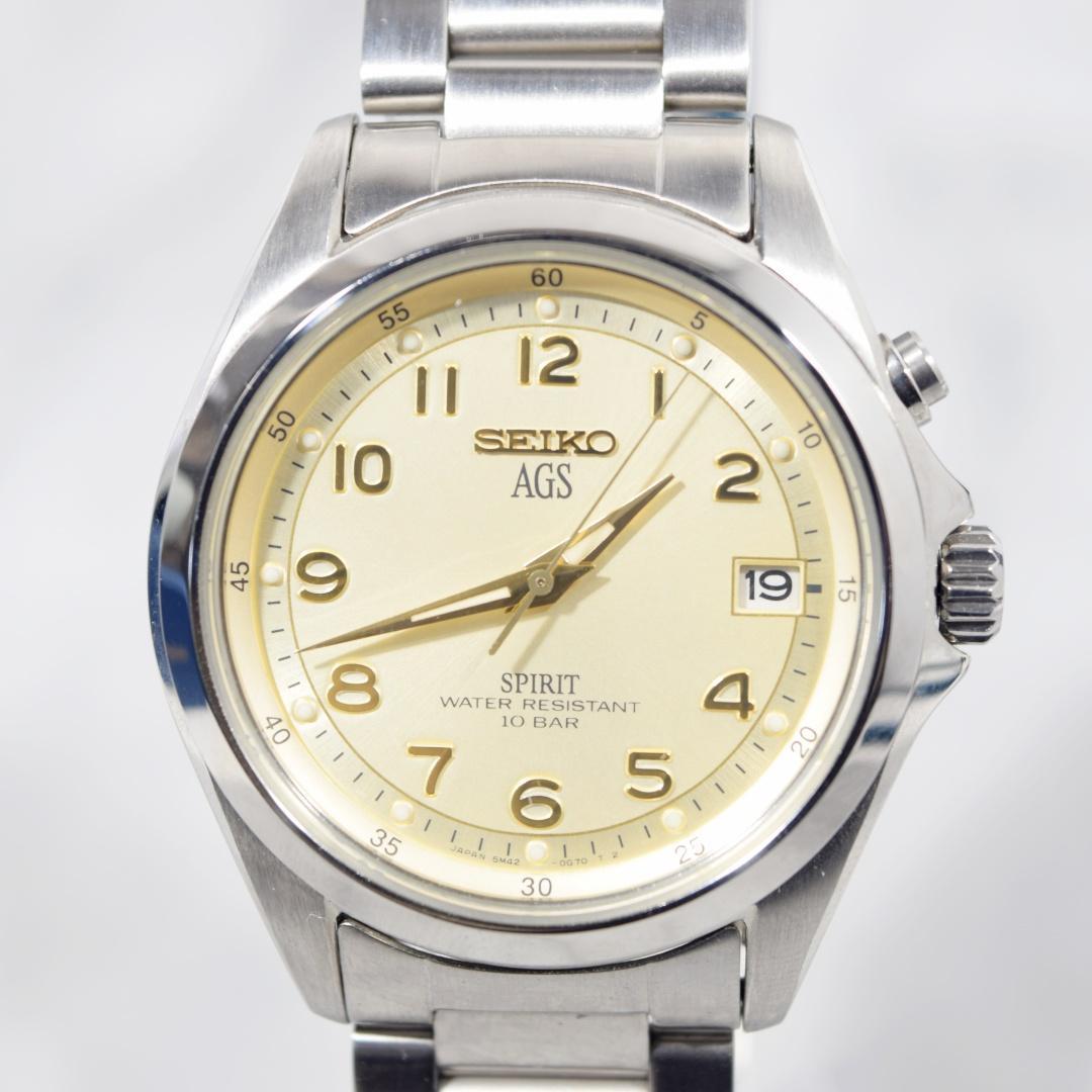 [超美品 箱付] 1997年製 セイコー スピリット AGS メンズ 新品電池
