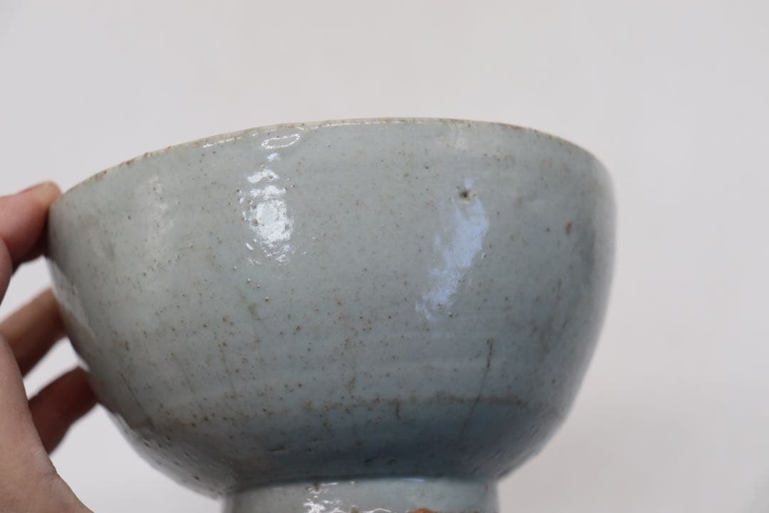 李朝　白磁茶碗　木箱付　送料込み250214