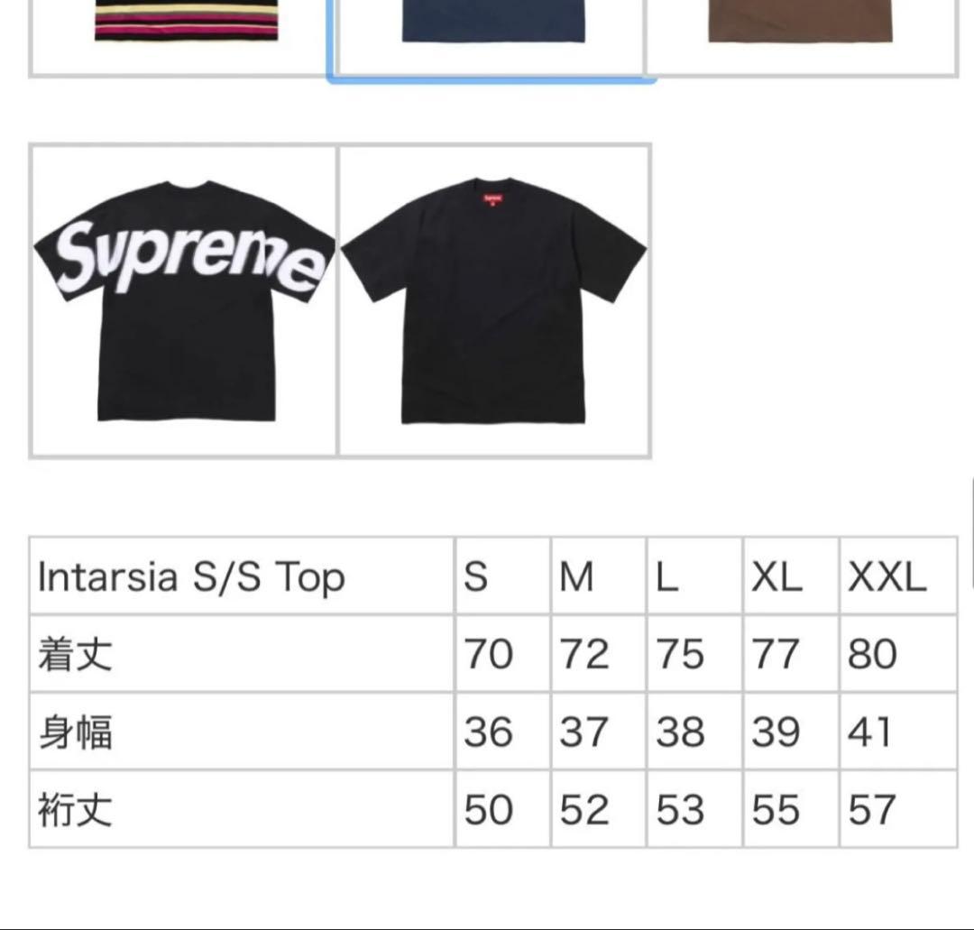 トップス Supreme Intarsia S/S Top Navy