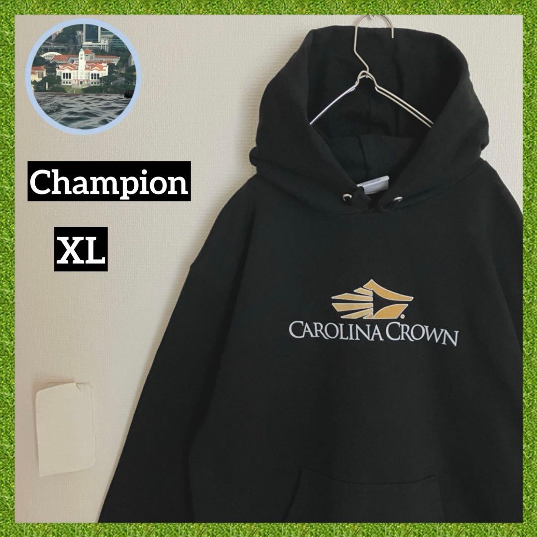 チャンピオン 裏起毛 カロライナクラウン 刺繍目玉 袖太スウェット フーディー