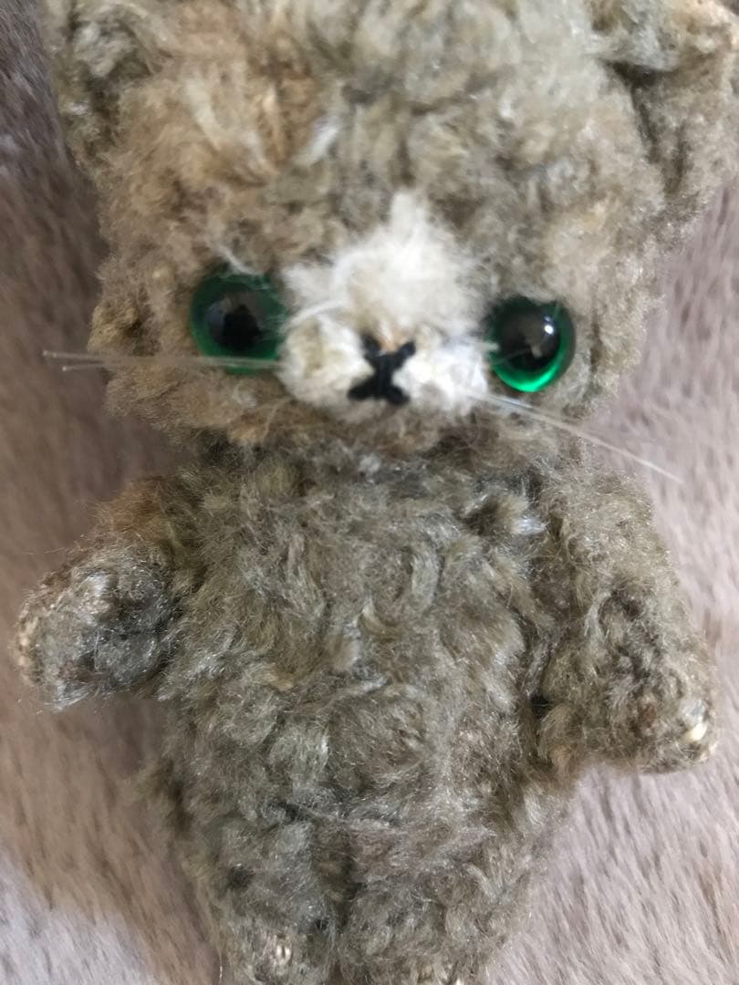テディベア　加茂美智子　グレー　猫　ぬいぐるみ　テディベア 作家　kamo