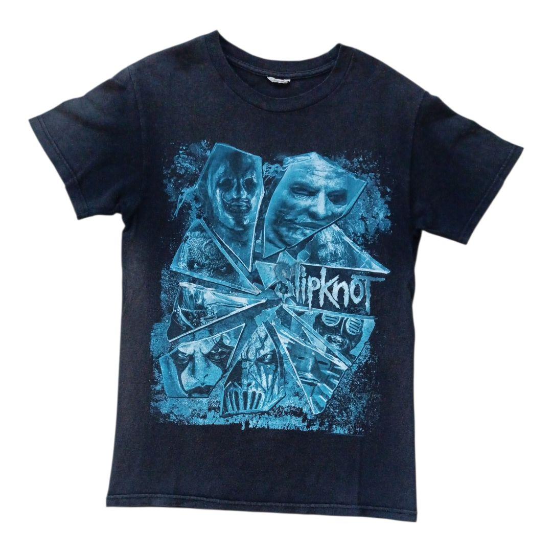 2010年代 スリップノット グラフィックTシャツ フェード 黒