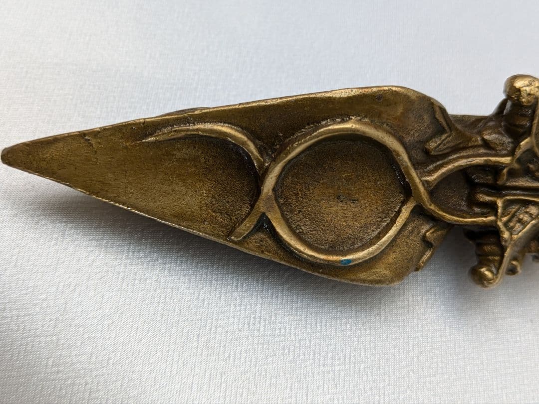 ☆b393、真鍮 プルパ（3面憤怒尊）ブラス 密教法具 チベット 金剛杵